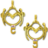 Brass Swing Jhula Chain, Design:- Double Peacock, Indoor Hanging Link, 6' Feet. Set of 6.
