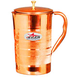 Copper Water Jug with Lid, Copper Jug,  Drinkware ( Pack of 1).