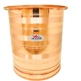 Copper Water Tank with Lid, Drinkware (Pack of 1), Colour Reddish Brown.