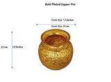 Pure Copper Pot - Gold Coated with Kashmiri Carved Design - Nutristar