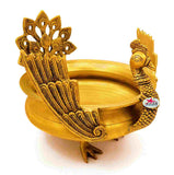 Brass Kerala Urli, Handcrafted Peacock Design Antique Urli Bowl. Diameter - 12 Inches