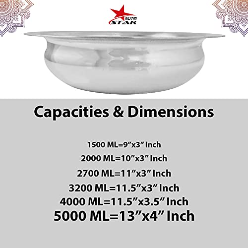 Aluminum Traditional Hammered Finish Cooking Handi Biriyani Pot with Lid,  3200ML