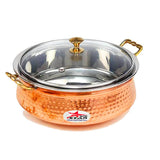 Biryani Pot, Copper Handi, Cooking Pot Serving Dishes, Pack of 1.
