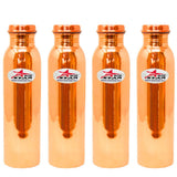 Copper Water Bottle with Leak Proof Threaded Cap, Drinkware, Capacity - 1 Liter (Set of 4).