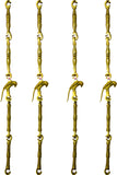 Brass Swing Jhula Chain, Design:- Parrot, Indoor Hanging Link, 6' Feet. Set of 4.