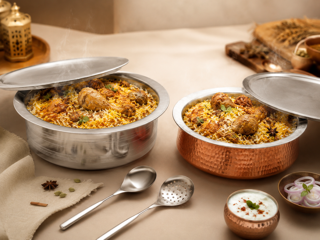 Cooking Biryani in Copper Handi vs Aluminium Handi: Which Is Better?
