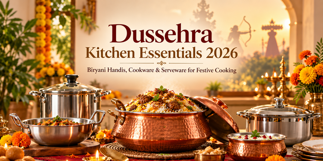 Dussehra 2026, Dussehra Kitchen Essentials, Festive Cooking, Biryani Handi, Aluminium Biryani Handi, Stainless Steel Cookware, Indian Cookware, Cooking Pots, Serveware, Home & Kitchen