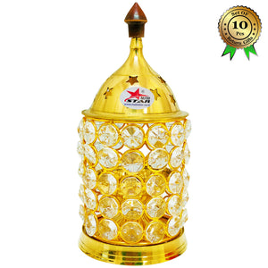 Crystal Diya Brass, Diwali Diya, Oil Lamp (Set of 10)