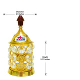Crystal Diya Brass, Diwali Diya, Oil Lamp (Set of 2)