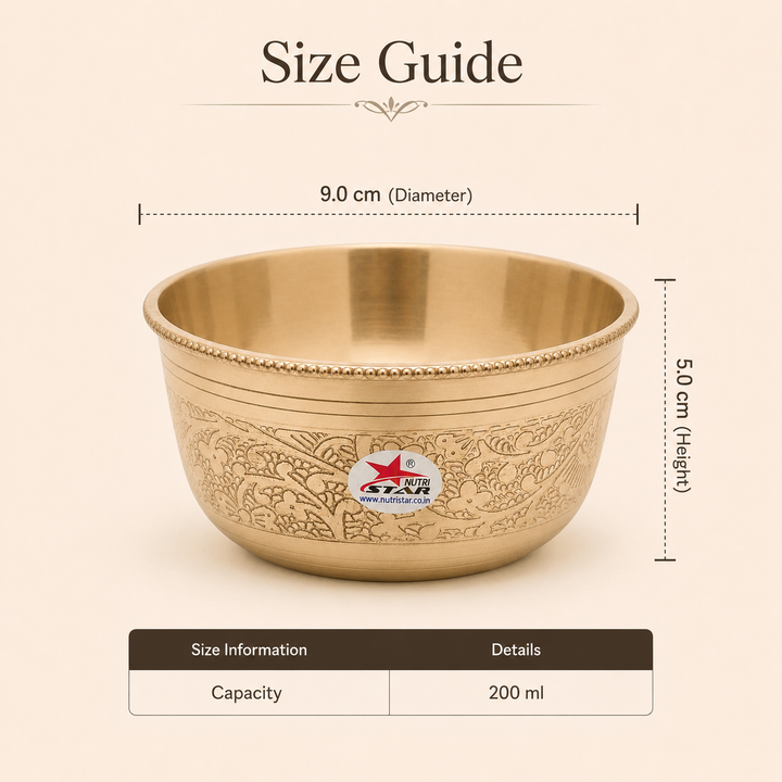 Nutristar Embossed Bronze Serving Bowl – Pack of 1 or 2