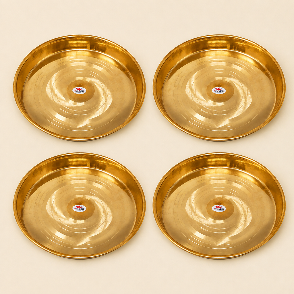 29 cm pure copper deep serving plate for sweets and dry fruits