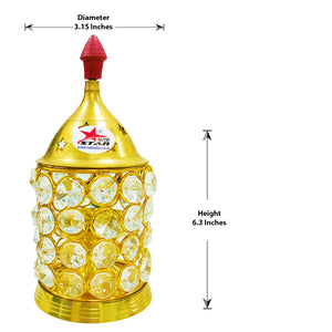 Crystal Diya Brass, Diwali Diya, Oil Lamp (Set of 2)