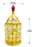Crystal Diya Brass, Diwali Diya, Oil Lamp (Set of 2)