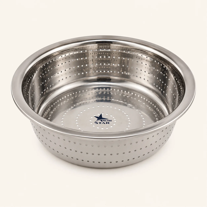 Stainless Steel Strainer/Channi/Bowl, Diameter 12 Inches.