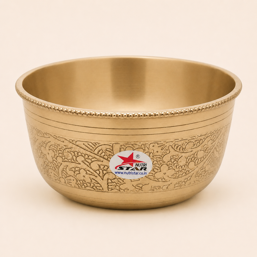Nutristar Embossed Bronze Serving Bowl – Pack of 1 or 2
