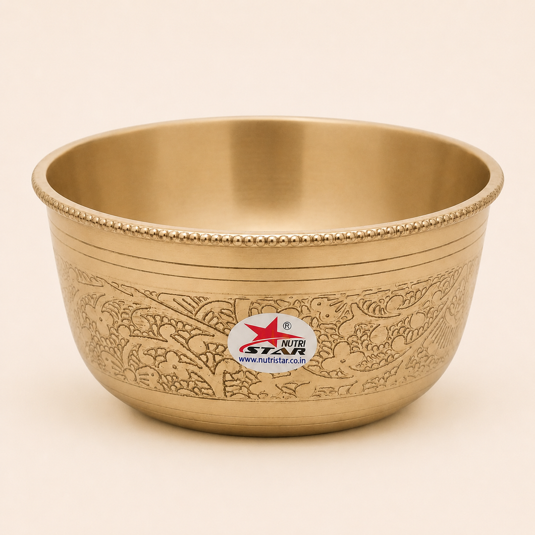 Nutristar Embossed Bronze Serving Bowl – Pack of 1 or 2