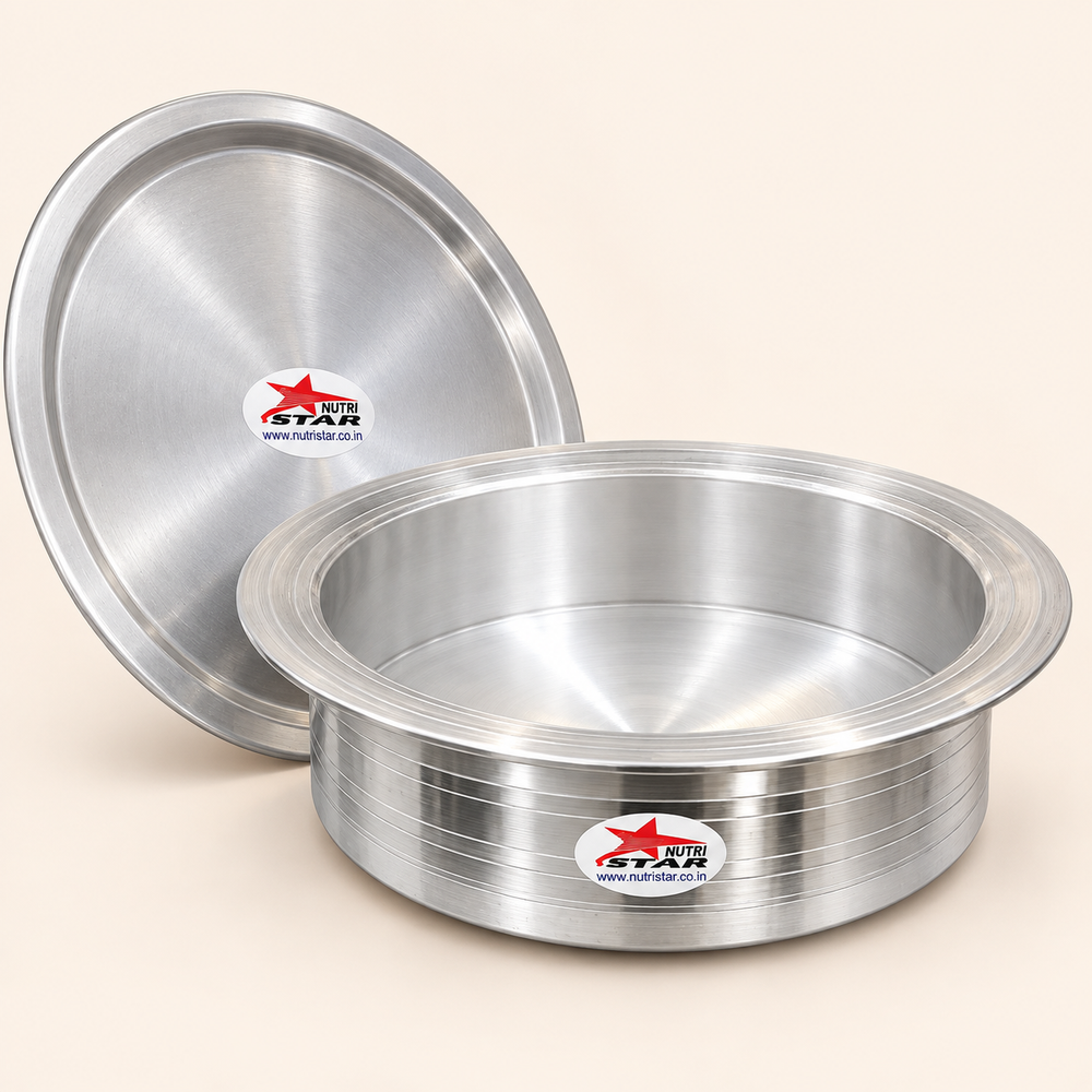 Heavy-Gauge Aluminium Biryani Handi with Collar & Lid