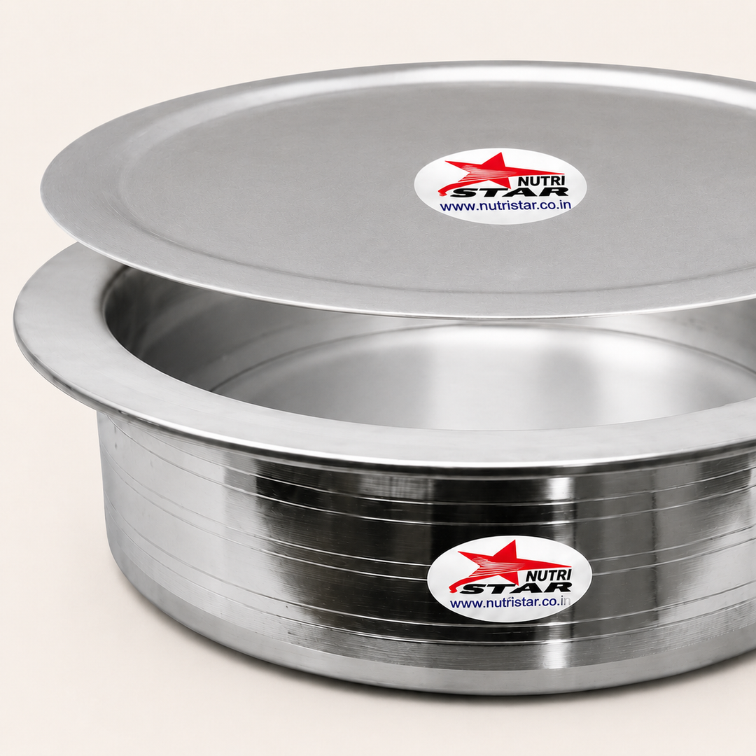 Heavy-Gauge Aluminium Biryani Handi with Collar &amp; Lid