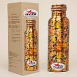 Nutristar designer floral copper water bottle 1 litre with screw cap