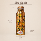 Nutristar designer floral copper water bottle 1 litre with screw cap