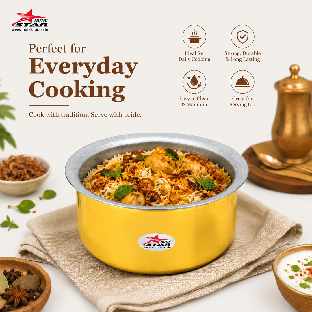 Brass cooking pot patila everyday usage