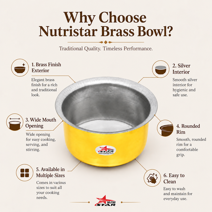 Brass cooking pot patila features