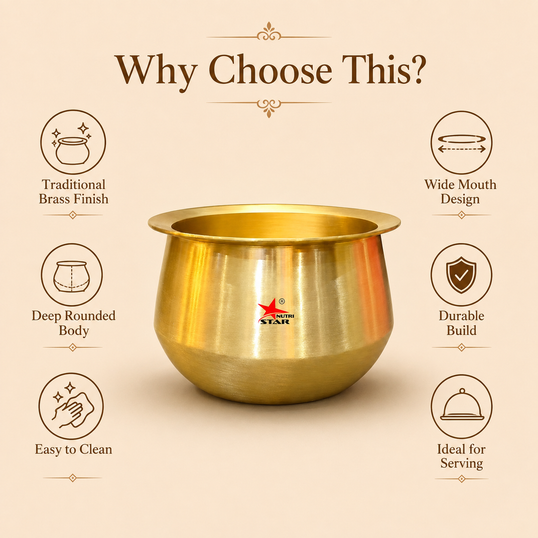 Bronze Dekchi, Kansa Cooking Pot, Colour Golden. - uses