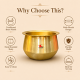Bronze Dekchi, Kansa Cooking Pot, Colour Golden.