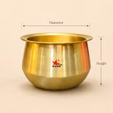 Bronze Dekchi, Kansa Cooking Pot, Colour Golden.