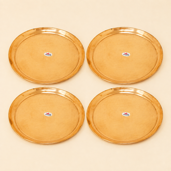 Nutristar Copper Serving  Plate for Sweets, Dry Fruits and Puja