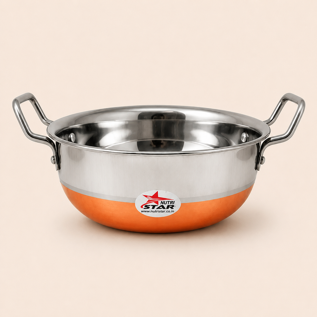 Stainless Steel Copper Bottom Kadhai/Deep Cookware, Cooking Utensils, Pack Of 1 - main product image