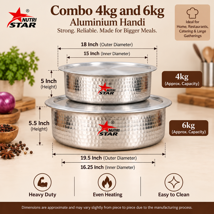 Jointless Aluminium Biryani Handi