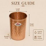 Hammered copper drinking glass with durable reusable design and 200 ml capacity
