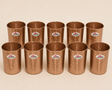 Hammered copper drinking glass with durable reusable design and 200 ml capacity