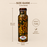 Nutristar designer printed copper water bottle with paisley pattern