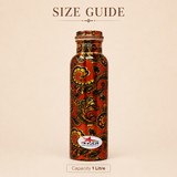 Nutristar designer printed copper water bottle with paisley pattern 