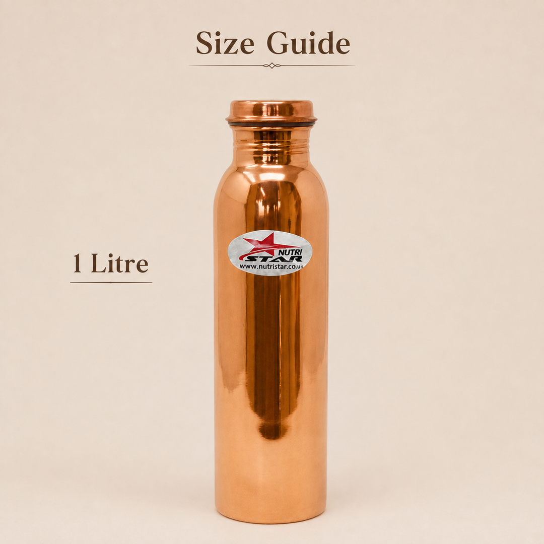 Nutristar Pure Copper Water Bottle 1 Litre – Pack of 4