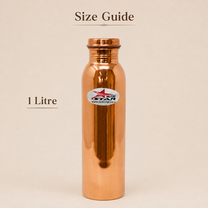 Nutristar Pure Copper Water Bottle 1 Litre – Pack of 4