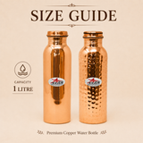 Nutristar pure copper water bottles in plain and hammered finish