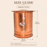 Nutristar hammered pure copper water storage vessel with traditional lid