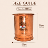 Nutristar hammered pure copper water storage vessel with traditional lid