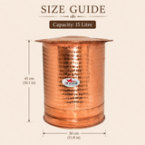 Nutristar hammered pure copper water storage vessel with traditional lid