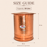 Nutristar hammered pure copper water storage vessel with traditional lid