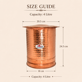 Nutristar hammered pure copper water storage vessel with traditional lid