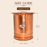 Nutristar hammered pure copper water storage vessel with traditional lid