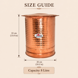 Nutristar hammered pure copper water storage vessel with traditional lid