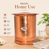 Nutristar hammered pure copper water storage vessel with traditional lid