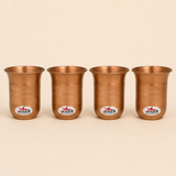 Pure copper drinking glass with textured band durable build and 250 ml capacity