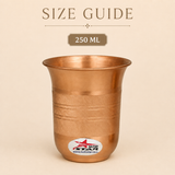 Pure copper drinking glass with textured band durable build and 250 ml capacity
