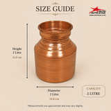 Traditional copper water vessel with wide mouth rolled rim and durable construction